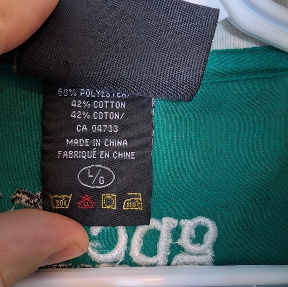 Vintage Budweiser GPC Green White Striped Zip Up Sweater Jacket Large Mens - Picture 4 of 8